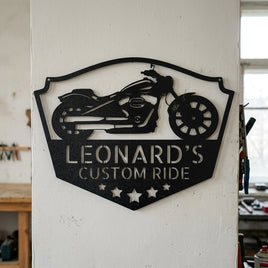 Custom Metal Wall Art - Personalized Biker Sign