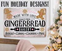 Gingerbread Bakery - Metal Sign