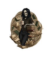 Skeleton Book Girl T-Shirt