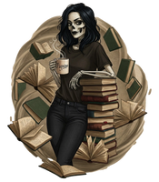 Skeleton Book Girl Hoodie
