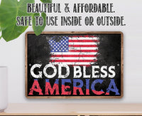 God Bless America - Flag - Metal Sign