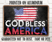 God Bless America - Flag - Metal Sign