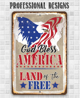 God Bless America, Land of the Free - Metal Sign