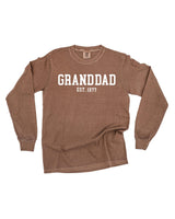 "(Choose Your Grandpa Name) - Est. (Select Your Year)" - Long Sleeve Comfort Colors Tee