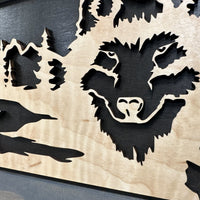 Midnight Wolf Hidden Gun Safe Concealed Furniture, Handcrafted Gun Concealment Decor, Hidden Gun Shelf with Magnetic Lock, Quick Access, Hidden Wall Safe for Secure Storage