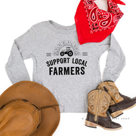 Support Local Farmers - Distressed Design - Child Long Sleeve Tee
