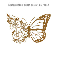 Embroidered/Printed Comfort Colors Tee (pf&b) - Floral Butterfly / Growth Takes Time