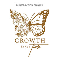 Embroidered/Printed Comfort Colors Tee (pf&b) - Floral Butterfly / Growth Takes Time