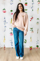 Embroidered/Printed PIGMENT Crewneck (pf&b) - Floral Butterfly / Growth Takes Time