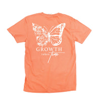 Embroidered/Printed Comfort Colors Tee (pf&b) - Floral Butterfly / Growth Takes Time