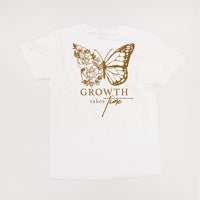 Embroidered/Printed Comfort Colors Tee (pf&b) - Floral Butterfly / Growth Takes Time