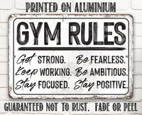 Gym Rules - Metal Sign