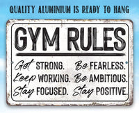 Gym Rules - Metal Sign