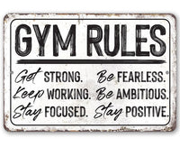 Gym Rules - Metal Sign