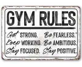 Gym Rules - Metal Sign