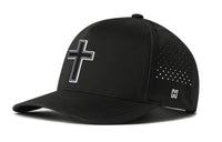 Cross Performance 5-Panel Hat  |  Black PVC Christian Flexfit® Snapback