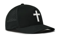 Cross Performance 5-Panel Hat  |  White PVC Christian Flexfit® Snapback