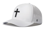 Cross Performance 5-Panel Hat  |  Black PVC Christian Flexfit® Snapback