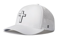 Cross Performance 5-Panel Hat  |  White PVC Christian Flexfit® Snapback