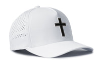 Cross Performance 5-Panel Hat  |  Black PVC Christian Flexfit® Snapback