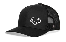 Buck Antler Trucker Hat  |  Black Buck Antler Snapback