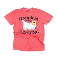 Happiest When Reading - Comfort Colors Tee