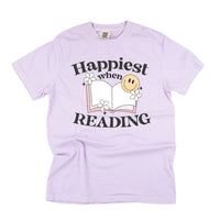 Happiest When Reading - Comfort Colors Tee