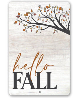 Hello Fall - Metal Sign