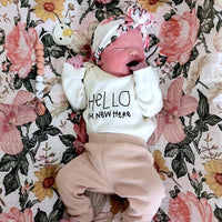 Hello I'm New Here Organic Bodysuit Long Sleeve