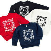 Hello (Choose Your Grade) - Checker Smiley - Child Sweater
