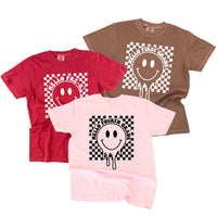Hello (Choose Your Grade) - Checker Smiley - Comfort Colors Tee