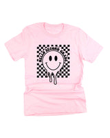 Hello (Choose Your Grade) - Checker Smiley - Unisex Tee