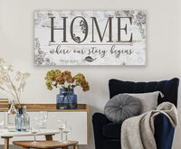 Home Where Our Story Begins - Canvas