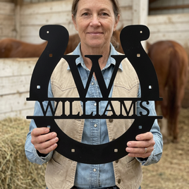 Custom Metal Wall Art - Personalized Horseshoe Sign