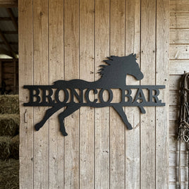 Custom Metal Wall Art - Personalized Sprinting Horse Sign