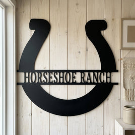 Custom Metal Wall Art - Personalized Horseshoe Sign