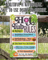 Hot Tub Rules - Metal Sign