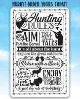 Hunting Rules - Metal Sign
