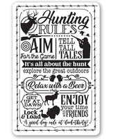 Hunting Rules - Metal Sign