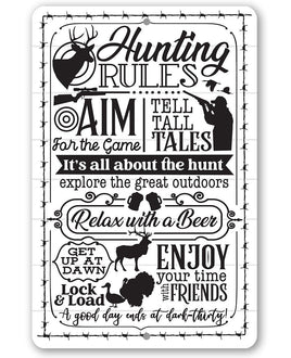 Hunting Rules - Metal Sign