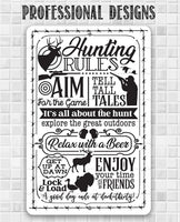 Hunting Rules - Metal Sign