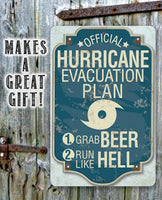 Hurricane Evacuation Plan - Metal Sign