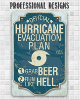 Hurricane Evacuation Plan - Metal Sign