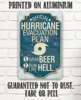 Hurricane Evacuation Plan - Metal Sign