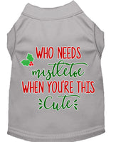 Christmas Pet Dog & Cat Shirt Screen Printed, "Who Needs Mistletoe"