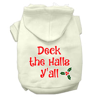 Christmas Pet Hoodie Screen Printed, "Deck the Halls Y'all"