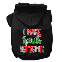 Christmas Pet Hoodie Screen Printed, "I Make Spirits Bright"