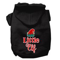 Christmas Pet Hoodie Screen Printed, "Little Elf"