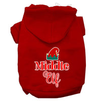 Christmas Pet Hoodie Screen Printed, "Middle Elf"
