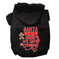 Christmas Pet Hoodie Screen Printed, "Santa Stop Here, We Have Cookies"